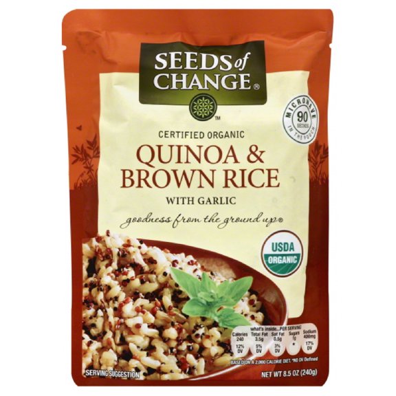 Seeds Of Change Quinoa & Brown Rice with Garlic, 8.5 Oz (Pack of 12)