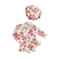 thumbnail image 2 of Musuos Toddler Girls Swimsuit, 6M 9M 12M 24M 3Y Long Sleeve Floral Print Zipped Bikini with Hat Infant Swimwear for Summer Bathing, 2 of 10