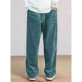 thumbnail image 6 of Mens Corduroy Casual Pants Fashion Loose Fit Wide Leg Straight Sweatpants Elastic Waist Drawstring L, 6 of 9