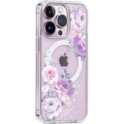 for iPhone 11 Pro Magsafe Case, Floral Slim Shockproof Protective Hard PC+TPU Bumper Flower Cute Women Cover Magnetic case
