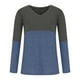 thumbnail image 5 of Camisas Para Mujer Casual Manga Larga Cuello en V Tops Patchwork Blusa Suelta Camisas Odeerbi  ODB129521, 5 of 6