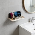 thumbnail image 4 of Amzcrzy Plastic Foldable Storage Rack Wall-Mounted Combination Towel Rack and Shelving Unit for Bathrooms No Drilling Required Wall-Mounted Vanity Organizer for Cosmetics Hooks/Hangers/Holders, 4 of 7