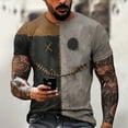 thumbnail image 2 of Men's Halloween Patchwork Skull Graphic T-Shirt Crew Neck Short Sleeve Casual Streetwear Top, 2 of 6
