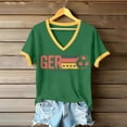thumbnail image 1 of Women's Football Graphic T-Shirt, Women's Fashion V-Neck Short Sleeve T-Shirt with Letter Print for Casual Wear for Soccer Tournament 2026 Green Size: 2XL, 1 of 5