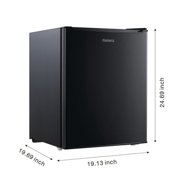 Galanz 2.7 Cu ft Single Door Mini Fridge, Black, Estar, New, Width