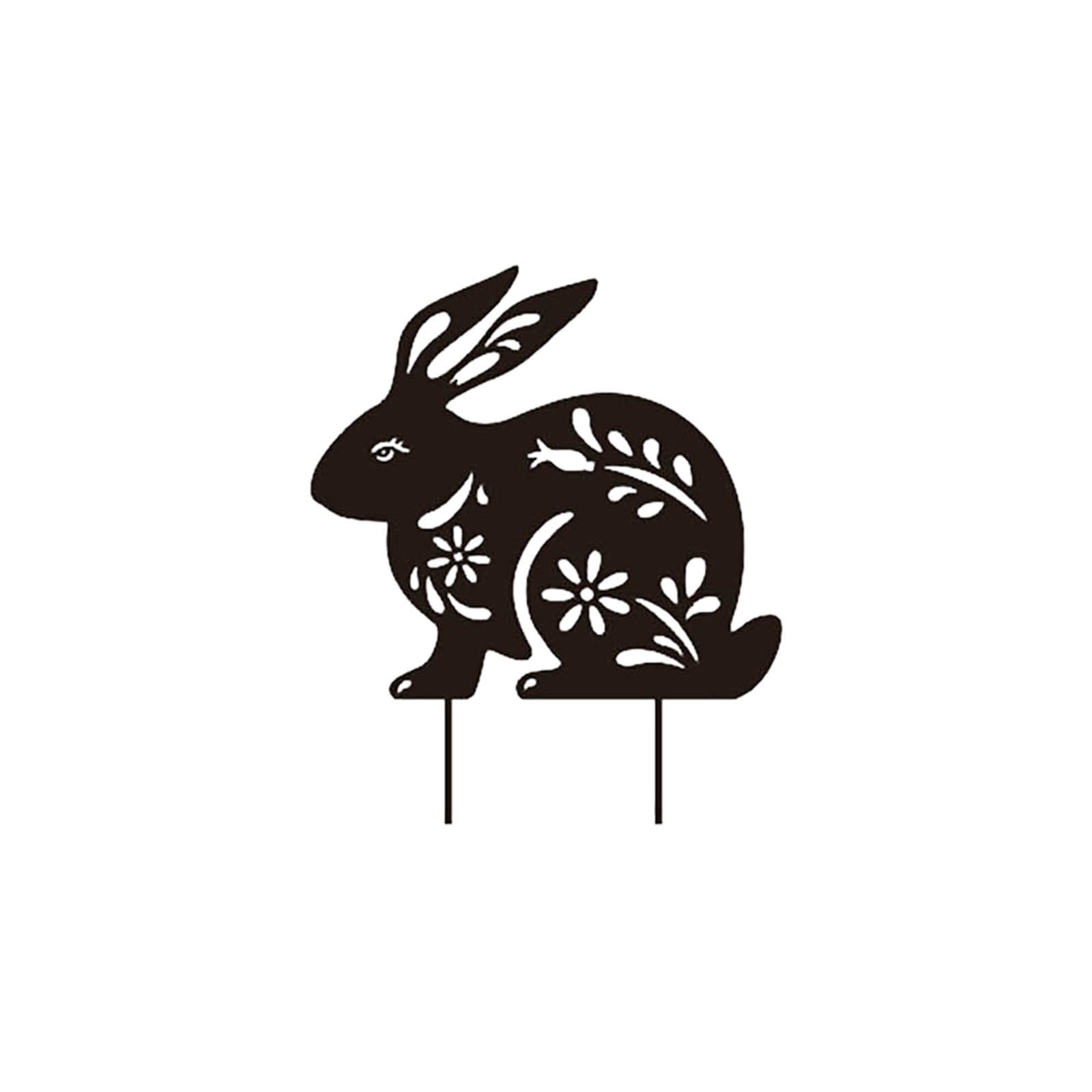 SRstrat Garden Art Creative Design Of Metal Hollowedout Rabbit Garden