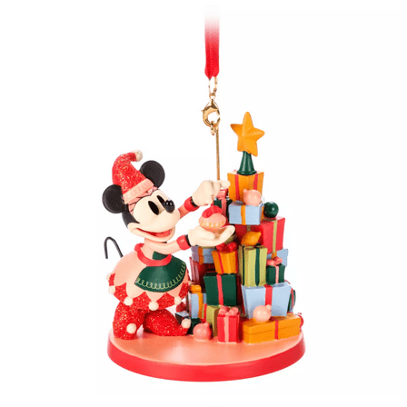 Disney Parks Sketchbook Minnie Elf Christmas Tree Ornament New with Tag