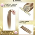 thumbnail image 4 of MY-LADY 100% Remy Real Human Hair Ponytail Extension 18Inch Long Straight Hair Extensions Hairpiece Wrap Around PonyTail Magic Paste Ponytail for Women #12P613 Golden Brown & Bleach Blonde, 4 of 8