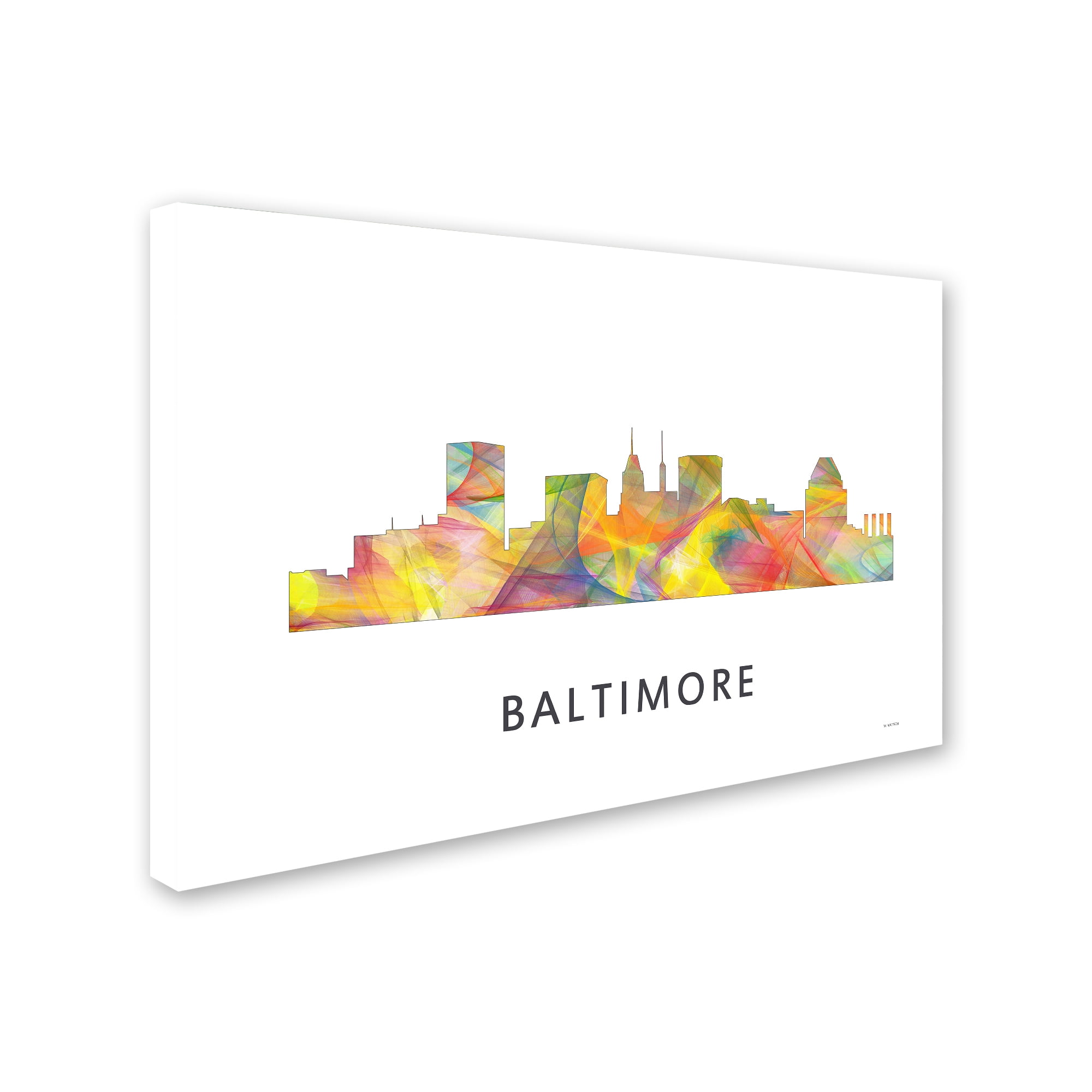 Trademark Fine Art 'Baltimore Maryland Skyline WB-1' Canvas Art by Marlene Watson