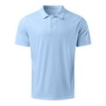 thumbnail image 4 of JIANJIA Mens Polo Shirts Solid Color Lapel Button Short Sleeve Casual Tops Outwear, 4 of 5