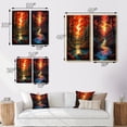 thumbnail image 4 of Designart "Sunset Glow Through Forest Trees and River I" Lakes & Rivers Framed Wall Art Set Of 2 - Lake House Red Framed Canvas Set For Living Room Decor, 4 of 6