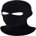 thumbnail image 1 of CHUANK Bonnet Tricoté à 2 Trous pour le Visage, Cagoule d'Hiver Chaude pour Sports Extérieurs (Rose Rouge), 1 of 7