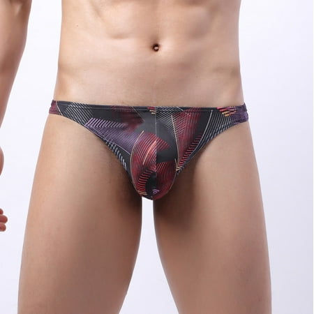 

2PC Mens Underwear Men Fashion T-Back Thin Thong Low-Waisted Soft Briefs Underpants Underwear