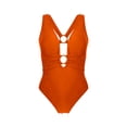 thumbnail image 3 of Trajes de Baño de Corte Alto para las Mujeres Correa sin Espalda Color Sólido con Cojín de Pecho Verano Inalámbrico, 3 of 7