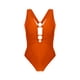 thumbnail image 4 of Trajes de Baño de Corte Alto para las Mujeres Correa sin Espalda Color Sólido con Cojín de Pecho Verano Inalámbrico, 4 of 7