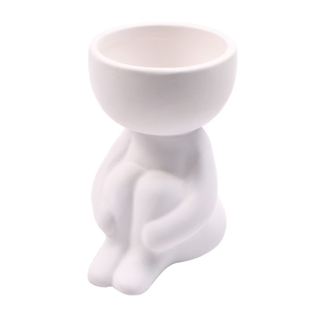 CAROOTU Humanoid Ceramic Flower Pot Vase Portrait Vase Fleshy Flower Pot Flower Arrangement Vase Home