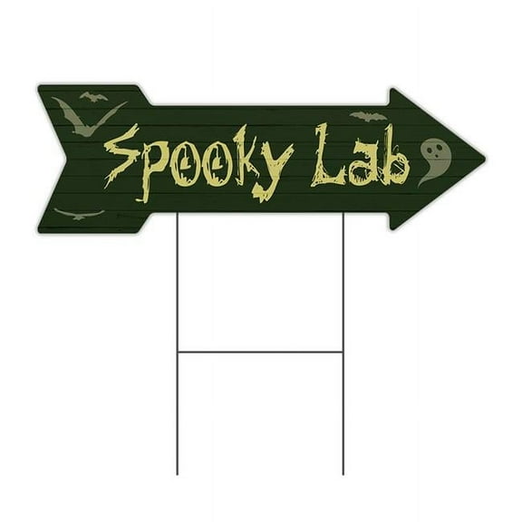 SignMission C-ARROW10-999597 10 x 30 in. Corrugated Plastic Single Sided Arrow Sign - Spooky Lab