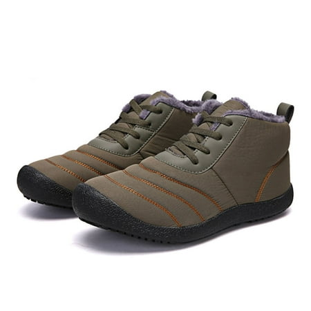 

HRSR 1 Pair Men Snow Boots Warm Shoes Sneaker Anti-slip Waterproof for Winter Outdoor(Army Green 43)