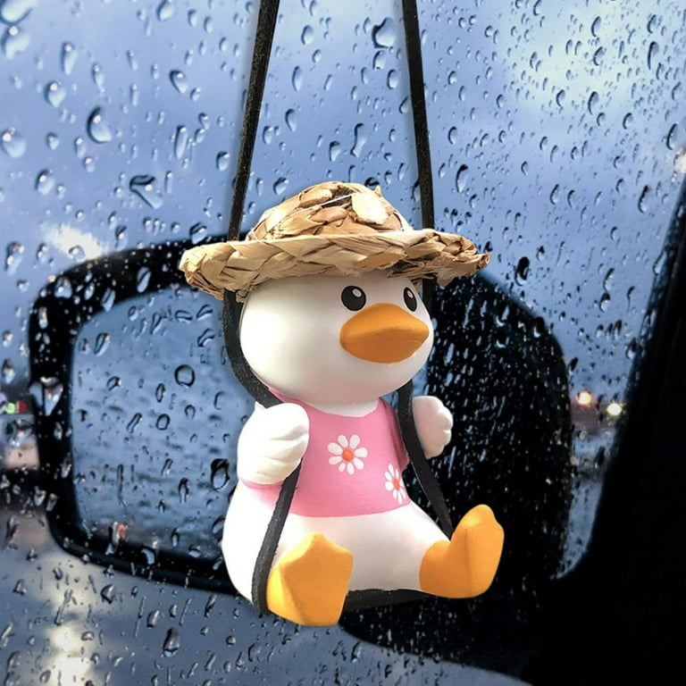 Swinging Duck Car Hanging Ornament Cute Swing Duck On Car Pendant Car  Mirror Rearview Mirror Auto Decoration Accessorie 