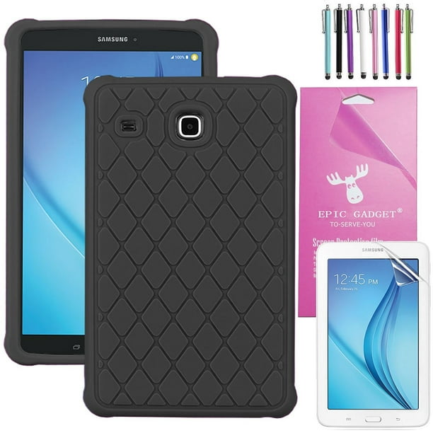 Incarijk Labe Transistor Samsung Galaxy Tab A 10.1 Case T580/T585, EpicGadget(TM) Diamond Grid  Silicone Rubber Gel Case Cover with Full Protection For Galaxy Tab A 10.1"  Tablet + Tab A 10.1 inch Screen Protector (Black) -
