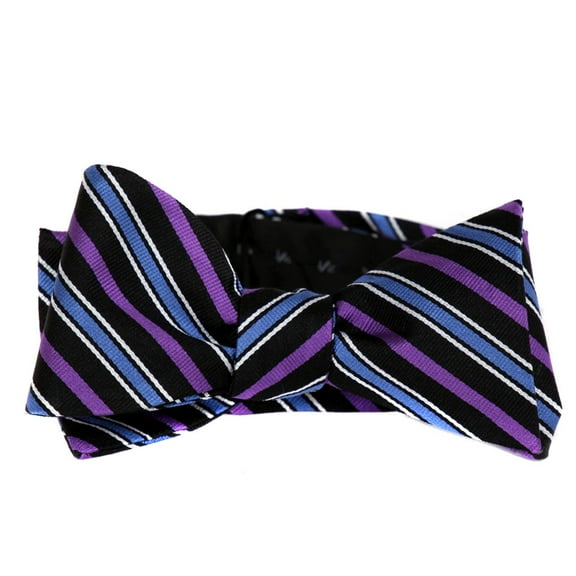 BuyYourTies - FBTZ-505 - Mens Aficionado Self Tie Bow Tie - Black Purple