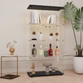thumbnail image 4 of Stylish Tempered Glass Display Cabinet With Bluetooth LED Light Strip And Lockable Casters For Versatile Storage, 4 of 16