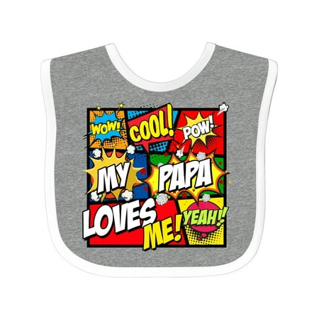 

Inktastic My Papa Loves Me Superhero Gift Baby Boy or Baby Girl Bib