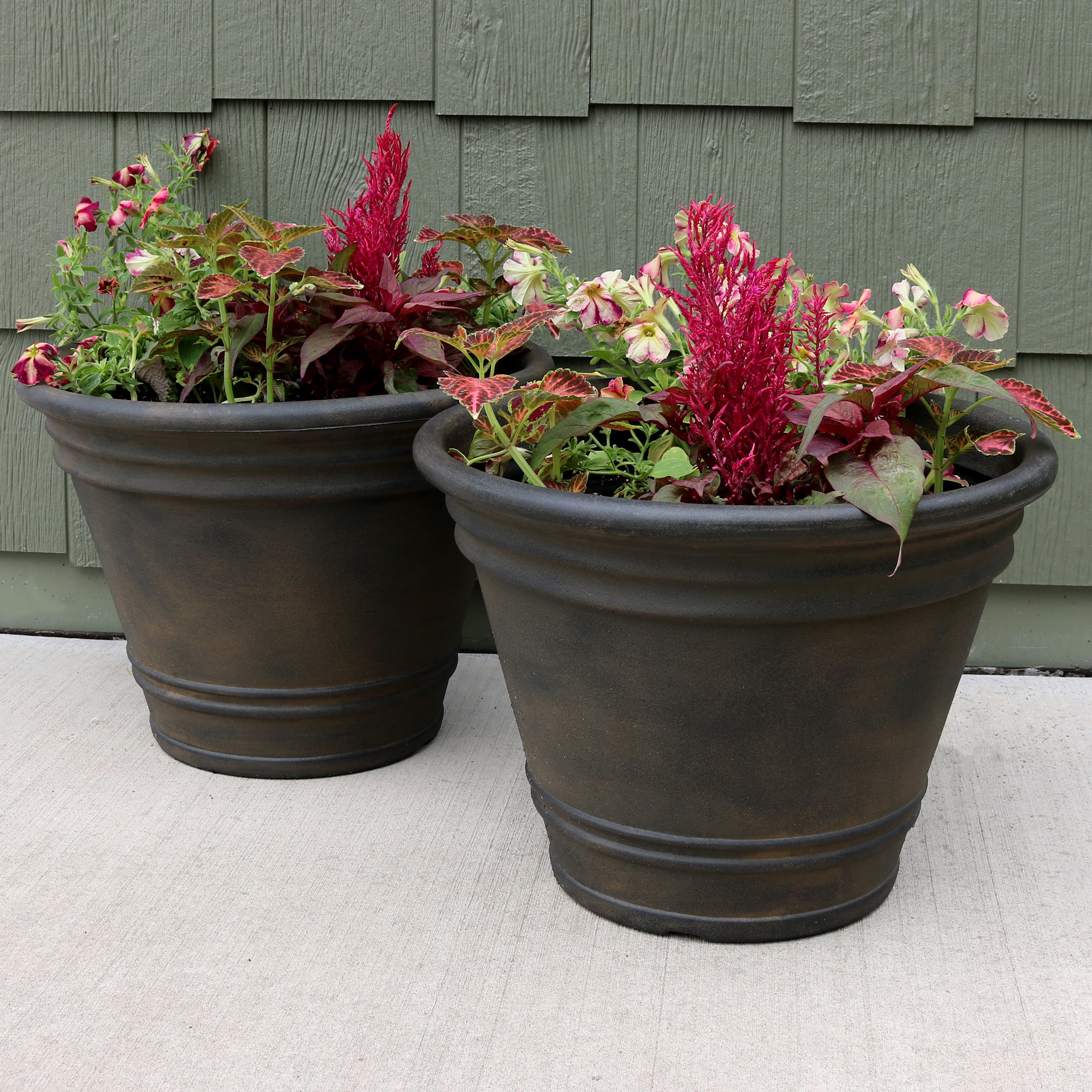 Sunnydaze Franklin Flower  Pot  Planter Outdoor  Indoor 