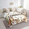 thumbnail image 3 of Manfei Western Cowboys 7-Piece Twin Bedding Sets,Farm Cowhide Horseshoe Bedding Comforter Set,Rustic Farmhouse Cabin Sheet Sets For Boys Kids,Super Cozy Room Decor Reversible, 3 of 8