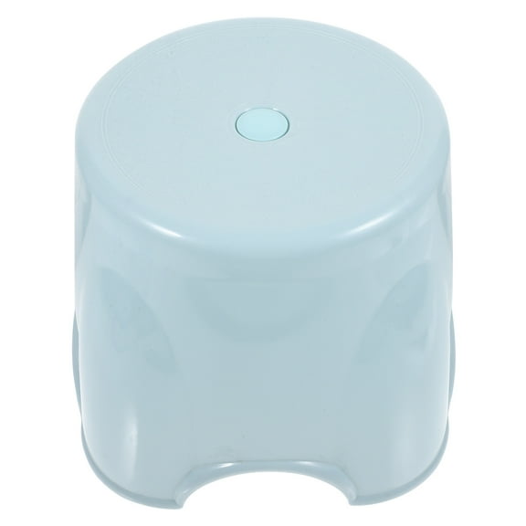 WASHWEPE Small Round Stool 1Pack Anti Slip Plastic Stool for Living Room Home Use Blue