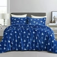 thumbnail image 2 of Elegant Comfort Ultra-Soft 4-Piece Holiday Velvet Plush Flannel Sheet Set - Warm Fuzzy Flannel Fleece with Deep Pockets - High-Quality - King, Artic Blue Christmas, 2 of 5