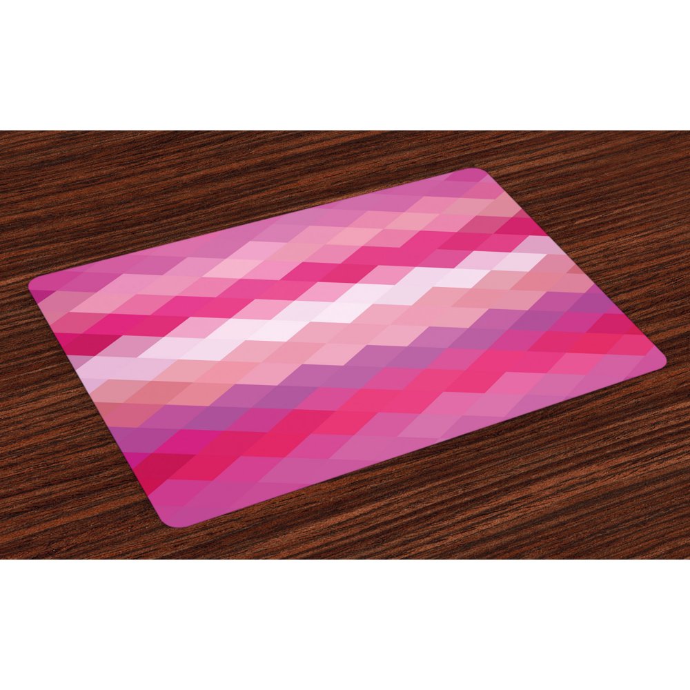 Hot Pink Placemats Set of 4 Classical Simple Modern Design with Vibrant