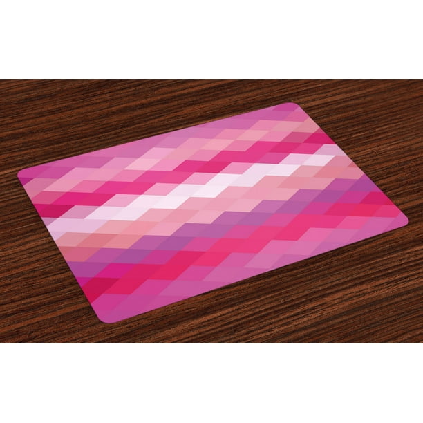 Hot Pink Placemats Set of 4 Classical Simple Modern Design with Vibrant