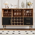 thumbnail image 3 of BouPower 47in Wine Bar Cabinet, Modern Kitchen Sideboard Buffet Cabinet Wood Liquor Coffee Bar with Charging Station LED Lights and Wine Racks for Living Room Dining Room, 3 of 6