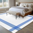 thumbnail image 4 of 6'x9' Area Rugs, Striped Navy Indoor Outdoor Area Rug for Living Room Bedroom, Blue White Geometric Minimalist Washable Bathroom Rugs Kitchen Floor Carpet Mats Home Decor Aesthetic, 4 of 8
