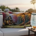 thumbnail image 4 of Country Forest Outdoor Waterproof Pillow Covers, Fall Farmhouse Trees Cabin Nature Scenery Decorative Rectangle Throw Pillowcase Sofa Cushion Sham for Patio/Couch/Chair, 20"x12" 2 Pack, 4 of 8