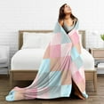 thumbnail image 5 of Colorful Squares Throw Blanket,Super Soft Anti-Pilling Flannel Bed Blankets, 40"x30", 5 of 8