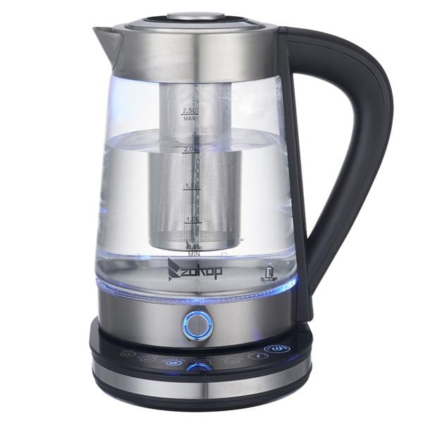 2L Electric Glass Kettle 2000W Fast Boiling Tea Coffee Pot with Blue LED Light 