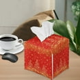 thumbnail image 2 of ZUXONGSY Christmas Tree Square Tissue Box Cover PU Leather Tissue Cube Box Cover Wear Resistant Paper Towel Box Cover Facial Tissue Case Christmas Home Accessories Decoration, 2 of 7