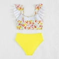 thumbnail image 6 of LNMQLPDBS Swimsuits for Kids Girls 2 Piece Bikini Set Ruffle Trim Sleeveless Bathing Suit Pretty Flower Printed Tankini Sets Girls' Swimwear for 8-12 Years Trendy Beachwear for Summer Vacation, 6 of 8