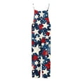 thumbnail image 5 of Cavosen Cute Overalls for Women Independence Day Plus Size Loose Linen Sleeveless Patriotic Jumpsuits High Waist Wide Leg Long Overalls with Pocket Star and Stripe Vacation Rompers, 5 of 5