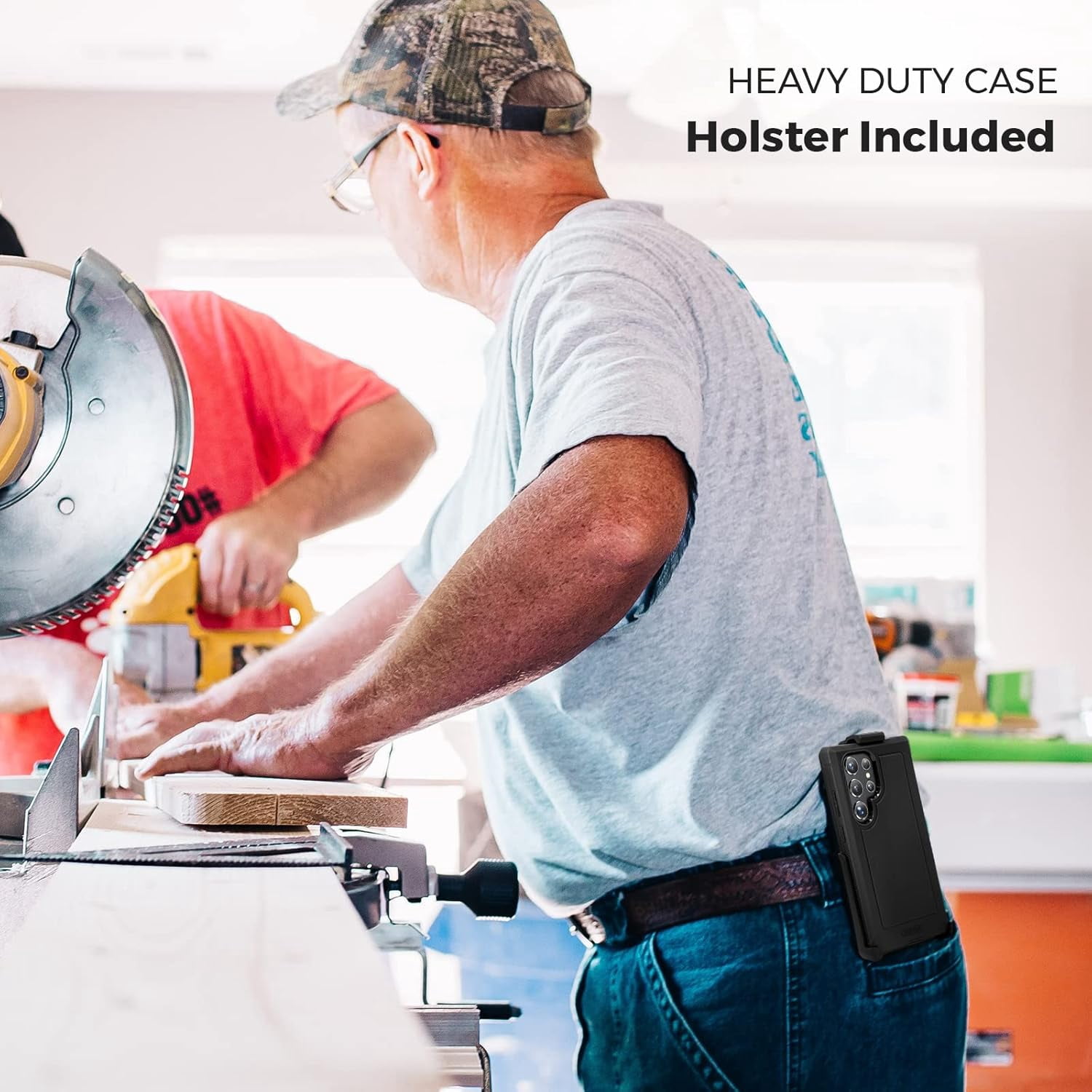 MOTIVE Samsung Galaxy S22 Ultra Case with Belt Clip | Military Grade Quad-Layer Rugged Phone Case, s22 Ultra Holster case Black | Designed in New York - Bunker Series