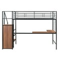 thumbnail image 6 of DreamBuck Twin Size Loft Bed with Desk and and Metal Grid, Metal Loft Bed with Storage Stairs and Wardrobe, Space Saving Loft Bed with Desk Underneath, Twin Bed Frames for Teens, Boys, Girls, 6 of 9