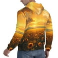 thumbnail image 6 of Pofeuu Sunflower Sunset Rainfall Print Mens Casual Hooded Collar Drawstring Hoodies Pullover Sweatshirts Casual Long Sleeve Shirts-Large, 6 of 7