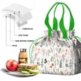 thumbnail image 4 of Pioneer Flower Floral Print Pattern Drawstring Lunch Bag Women - Drawstring Lunch Bag Insulated for Work Office - Stain-Resistant Large Lunchbags for Women with Multi-Pockets, 4 of 6