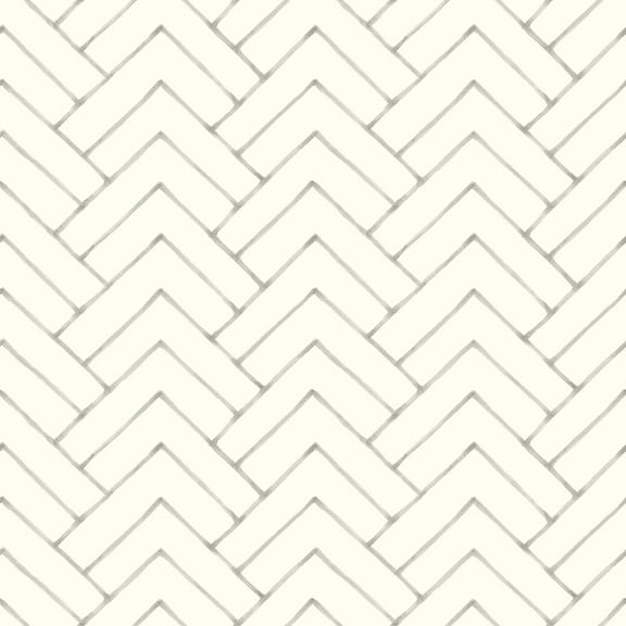 Chesapeake Oswin Grey Tiered Herringbone Wallpaper, 20.5-in by 33-ft