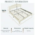 thumbnail image 4 of King Size Bed Frame Upholstered Platform Bed with Adjustable Headboard,Linen Fabric Padded,Modern Simple Style Platform Bed No Box Spring Needed, Easy Assembly, Beige, 4 of 4