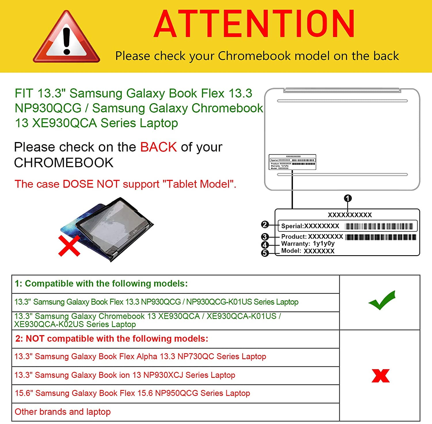 Sleeve Case for 13.3" Samsung Galaxy Book Flex 13.3 NP930QCG / Samsung Galaxy Chromebook 13 XE930QCA - PU Leather Portfolio Book Cover, Black