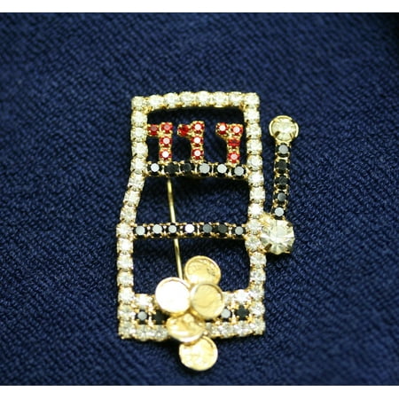 Slot Machine 777 Vegas Gambling Ac Rhinestone Pin Brooch Jewelry Slot Machine Brooch, Casino 777 Slot Machine Pin