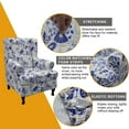thumbnail image 7 of Eco-Ancheng Wing Chair Slipcovers, 2 Pieces Stretch Wingback Chair Covers Sofa Slipcover, Printing Wing Back Armchair Slipcovers Furniture Protector with Elastic Bottom, 22, 7 of 7
